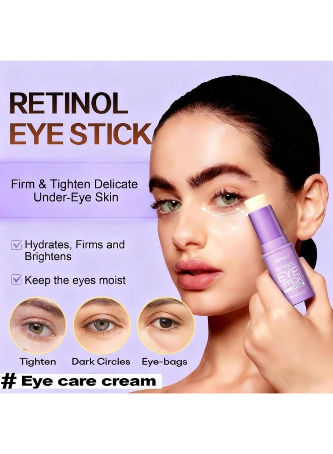 LANEMAY Retinol & Caffeine Eye Cream Stick for Dark Circles & Puffiness - Peptides & Avocado Oil - Reduce Eye Bags & Brighten Skin - Portable Undereye Treatment 9g - Image 2